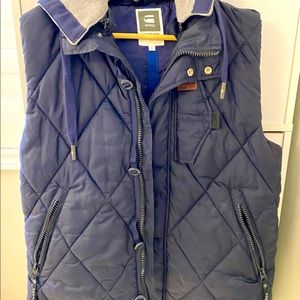 G-star raw denim Doonray quilted weather vest with hoodie